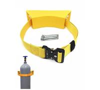 Support Mural réglable pour Bouteille d'oxygène avec chaîne de sécurité, étagère de Rangement pour Bouteilles médicales, Support Mural pour Bouteille de CO2 avec vis d'expansion (Jaune, 1 pi