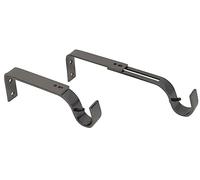 Support mural réglable pour tringle à rideaux - Ø 19 mm - Extensible 125-170 mm - Noir effet miroir - Lot de 2 - Fixation solide et design moderne