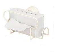 Support mural robuste à ventouse pour salle de bain, cuisine, lingettes humides et distributeur de papier toilette (blanc)