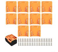 Support mural robuste pour batterie Ridgid pour outils AEG 18 V, organiseur de rangement en plastique robuste pour atelier, garage, kit de support peu encombrant avec matériel (10 pièces)