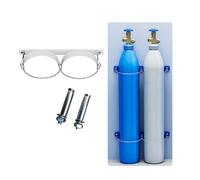 Support Mural Robuste pour Bouteille D'oxygène, 40L Support pour Bouteille De Propane/Azote avec Étagère De Rangement, Support pour Bouteille De Gaz pour Usine/Garage/École,Blanc,Double