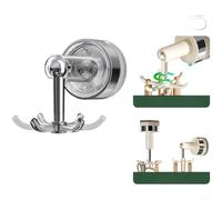 Support mural rotatif à ventouse à 6 griffes pour ustensiles de cuisine, aucun outil nécessaire, compatible avec les surfaces lisses (gris translucide)