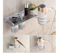 Support Mural Spirale Sèche Cheveux Séchoir Porte Stand Panier + Peigne Cup