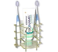 Support Mural/Support De Brosse À Dents De Comptoir Pour Douche, Support De Dentifrice En Acier Inoxydable, Organiseur À 3 Fentes, Compatible Avec Colgate Extra Clean, Oral - B Crossaction