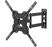 Support Mural TV 26-55 Pouces - Fixation Murale TV Peut Contenir Jusqu'à 30KG, Accroche Television Mural Orientable (± 45°), Incline (+ 5°, -10°) et Étend, Support Vesa pour TV Plat/Incurvé