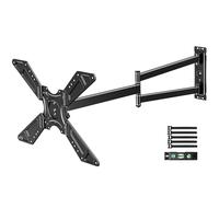 Support Mural TV à Extra Longue Portée 850mm WHYFONE [180°Rotation] [180° Pivotant] Support TV Mural Orientable et Inclinable pour Écrans & Monitors 32-75 Pouces LED LCD VESA 600x400mm jusqu'à 50 kg