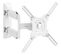 Support Mural Tv Pour 32-65 Pouces, Support Tv Mural Orientable Poids De 35 Kg, Bras Television Mural Vesa 100X100-400X400,M4 Blanc