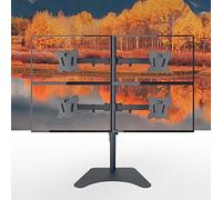 Support mural TV pour quatre écrans, plateau de table, support entièrement mobile avec faisceau de câbles, réglage de l'angle d'inclinaison à 90°, convient aux téléviseurs 12-27", vue magnifique