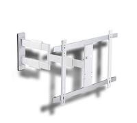 TV Mural 32-60 Pouces Entièrement Articulé Télescopique Pivotant Plat Blanc