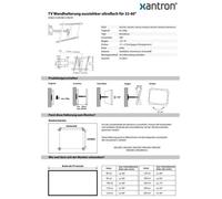 Xantron Support mural TV ultra-plat SLIMLINE-A-466-W pour 32-60 pouces Blanc