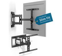 Xantron SLIMLINE-466US Support mural pivotant pour TV avec accessoires - Distance au mur seulement 27 mm - 43-90" & VESA jusqu'à 600 × 400 - Support TV ultra fin jusqu'à 75 kg