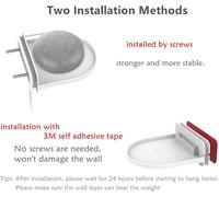 Support Mural Universel, Étagère Murale Pour Google Home Mini, Google Wifi, Sonos, Haut-Parleur, Enceinte Connectée, Câble D'Organisateur Intégré, Installation Avec 3M Adhésif Ou Vis, Blanc