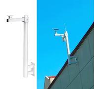 Support Mural Universel pour caméra de sécurité, Fixation extérieure antirouille pour caméras solaires, Hauteur réglable jusqu'à 1 m, Durable et résistant aux intempéries.