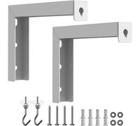 Support mural universel pour écran de projecteur, 1 paire de supports en L, kit de crochet de montage réglable pour écran de projecteur (blanc)