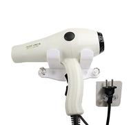 Support mural universel pour sèche-cheveux - Support mural pour salle de bain - Blanc