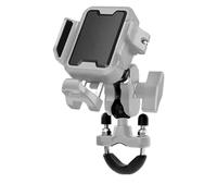 Support Navigateur GPS Support Navigation Réglable Antivol À Dégagement Rapide Moto Support Téléphone Absorbant Les Chocs Chargeur Type C Barre Support Navigation GSP(Uncharged - Gray B)