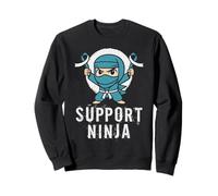 Support Ninja Ruban de Sensibilisation au Cancer du col de l'utérus Bleu Sarcelle Sweatshirt