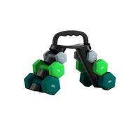 Support noir pour 6 haltères vinyles - 6 haltères incluses total 48 Kg - noir gris vert