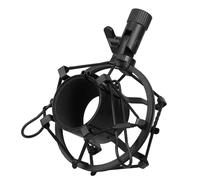 Support Noir Suspendre pour Microphone Anti-vibration à Condensateur | Alliage, Diamètre D’ouverture 1,5cm, pour Chant et Diffusion en Direct, Réduit les Vibrations