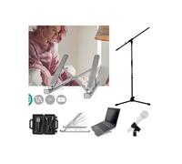 Support Ordinateur Portable 17 " Support PC portable Stand Laptop antidérapant multi-angles + Sac de rangement + Pied de micro + MIC