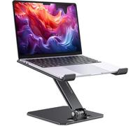 Support Ordinateur Portable Ajustable Pour Bureau, Support Pc Ergonomique Pliable En Aluminium Ventilé, Compatible Avec Macbook Air/Pro, 10-16"" Notebooks(Noir)