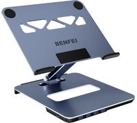 Support Ordinateur Portable Avec Hub 6 En 1, Hdmi 4K@60Hz, 4*Usb 3.0, Pd 100W, Alliage D'Aluminium, Refroidissement Rapide, Compatible Avec Macbook Pro/Air, Ipad Pro, Xps, Thinkpad[POU6260027]