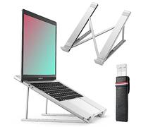 BHHB Support Ordinateur Portable, Support PC Portable Réglables en Hauteur sur 6 Niveaux, Laptop Stand en Refroidisseur en Aluminium Ventilé, Compatible avec MacBook, HP, iPad, 9-17inch (Argent)