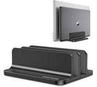 Support Ordinateur,Portable Compatible Avec Macbook/Ipad/Microsoft,Pc Double Support Vertical Bureau Réglable Laptop Stand En Aluminium,Dock Stand Pour Pc(Jusqu'À 17,3 Pouces),Noir