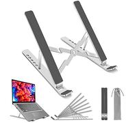 Support Ordinateur Portable en Alliage d'aluminium 10-17.3'', Support PC Portable Réglable à 6 Niveaux, Laptop Stand Alliage d'aluminium avec Sac de Rangement,Recouvert de Silicone Antidérapant
