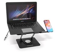 Support Ordinateur Portable, Support PC Ergonomique Rotatif 360°, Réglable en Hauteur, Pliable avec Hub USB 6-en-1 et Support Téléphone Ajustable - Laptop Stand Compatible PC & MacBook 10-17