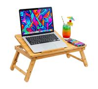 Relaxdays Support ordinateur bambou design arbre