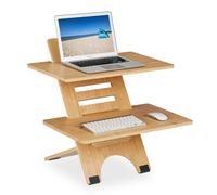 relaxdays Bureau debout Rehausse en bambou