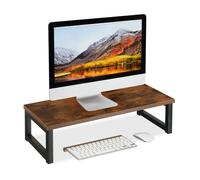 Support ordinateur rehausseur de bureau design industriel acier support d'écran