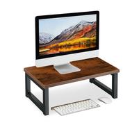Support ordinateur rehausseur de bureau design industriel acier support d'écran