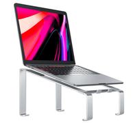 Support Ordinateur/Tablet U en Alliage d'Aluminium, Relevable 15?cm, Argent, Compatible 11-17 pouces, Antidérapant, Ergonomique et Portable