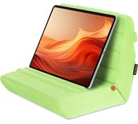 Support Oreiller Tablette,Porte-Tablette Souple Genou,Station D'Accueil Tablette Avec Poche&Fente Stylet&4 Angles Vue,Compatible Avec Ipad Pro 12,9/11/10,5/9,7 Air Mini 6/5/4/3,Vert Citron