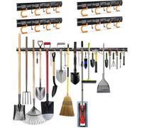 Support Outils Jardin Mural - 4 Panneaux - Acier Massif - Rangement Extensible 168cm - Garage Remise KIT JOUET - SET ENSEMBLE JOUET