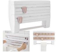 Support Papier Film Alu Cuisine Découpe facile Murale porte-essuie-tout multi-usage support de rouleau organiseur de cuisine -SIER