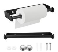 Support Papier Toilette Mural, Porte Rouleau Papier Toilette Mural, Derouleur Porte-Rouleau, Devidoir Papiers Toilettes Murale en Acier INOX pour Cuisine Salle de Bain WC(Noir)