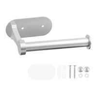 Support Papier Toilette Mural, Support Toilette sans Perçage, Porte Papier Toilette Auto-adhésif, Space Aluminium, 2 Types d'installation, pour Salle de Bain et Cuisine