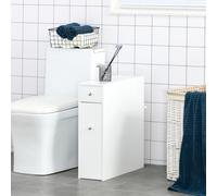 HOMCOM Meuble pour Toilette Salle de Bain Rangement Papier 17 x 48 x 58 cm | Papier Toilette, 2 Tiroirs Organisateur, MDF