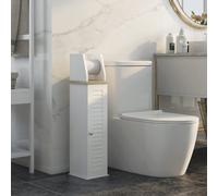 Support papier toilette - porte-papier toilette mdf blanc aspect bois clair
