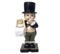 Support Papier Toilette Valet Amusant - Statue garçon pinçant Le Nez résine, décor Salle de Bains & étagère | Super pour Style Maison Humoristique,Style 1