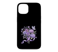 Support Papillon avec Ruban Violet pour Sensibilisation à la démence Coque pour iPhone 13
