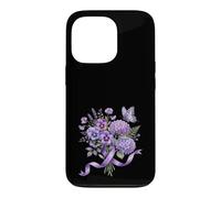 Support Papillon avec Ruban Violet pour Sensibilisation à la démence Coque pour iPhone 13 Pro