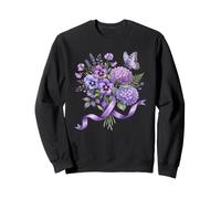 Support Papillon avec Ruban Violet pour Sensibilisation à la démence Sweatshirt
