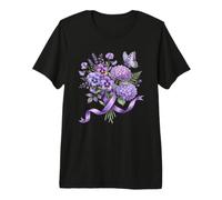 Support Papillon avec Ruban Violet pour Sensibilisation à la démence T-Shirt Haut de Gamme