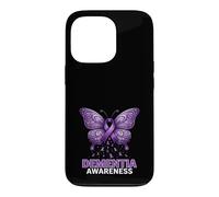 Support Papillon en Ruban Violet pour Sensibilisation à la démence Coque pour iPhone 13 Pro