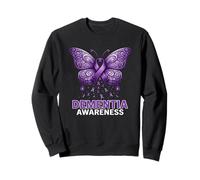 Support Papillon en Ruban Violet pour Sensibilisation à la démence Sweatshirt
