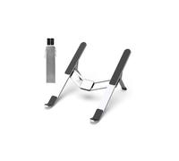 Support PC WE pliable en aluminium jusqu'à 15.6'', avec système d'accroche à ressort, 6 hauteurs reglables, antidérapant, housse de transport incluse